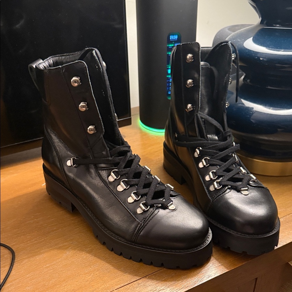 All Saints Black Combat Boots
